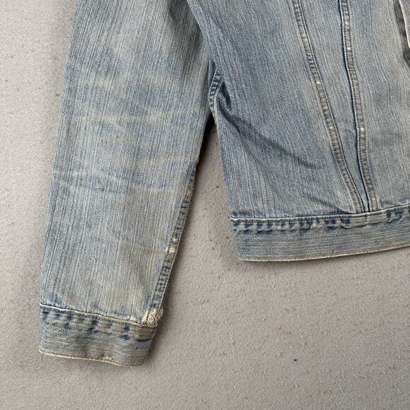 Vintage Levi’s Trucker Jacket XL Blue Denim Distressed Negative Space 70515-0518 - Picture 10 of 16